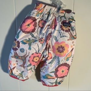 Patagonia reversible baby snow pants woodland floral print bright pink 3 months